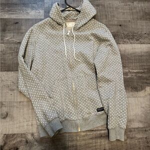 JAPANESE GREY W WHITE DOTS ZIP UP BLACK CHOCOLATE